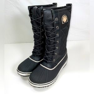 NWOB Women’s Global Win Lace Up Black Winter Snow Boots Size 5.5